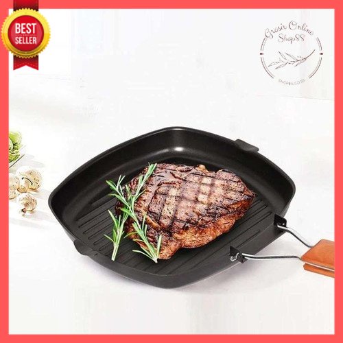 GOS A307 -Square grill pan 20cm Teflon Lipat