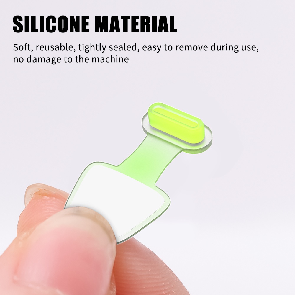 1 Pc Plug Penutup Port Pengisi Daya Tipe C Universal Bahan Silikon Luminous Tahan Air Tahan Debu Anti Hilang Untuk iPhone