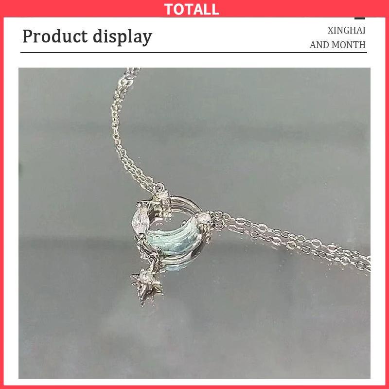 COD Kalung mewah  desain niche  kalung kalsedon putih-Totall