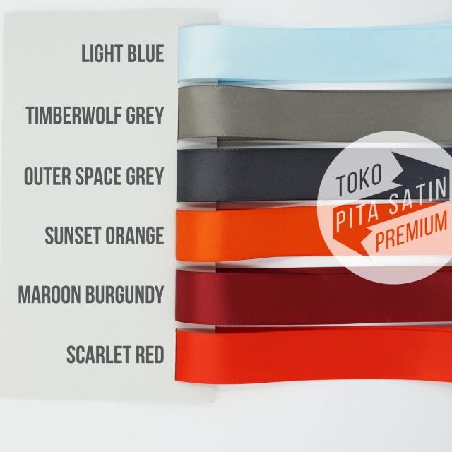 

Pita Kado Double Face Satin 2.5cm Maroon (Red/Merah) 1 rol 30m