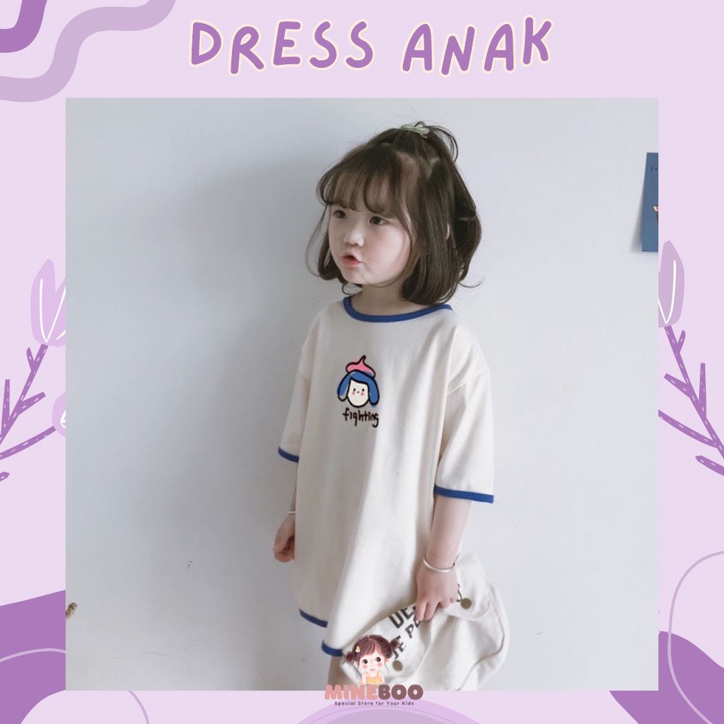 mineboo - DRESS FIGHTING EBV 1-8tahun Dress kaos cotton Baju anak perempuan Pakaian anak cewek Dress Baju atasan perempuan anak perempuan