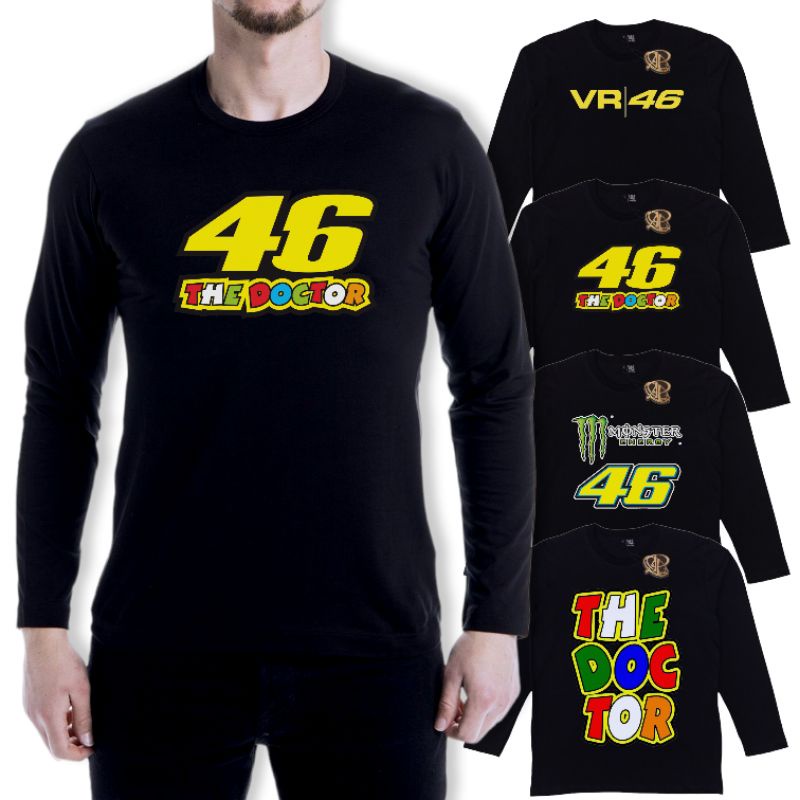 KAOS BAJU DISTRO DEWASA TANGAN PANJANG PRIA WANITA VR 46 / VALENTINO ROSSI / KAOS RACING MOTOGP / KA