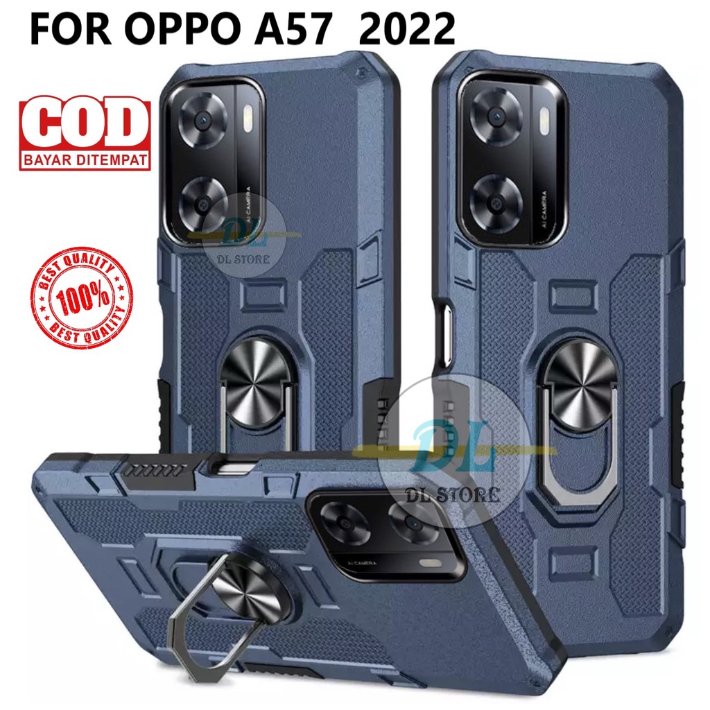 Casing Oppo A57(New 2022)Hard Case Ring Armor Robot Case Kickstand Hybrid/Ring Holder
