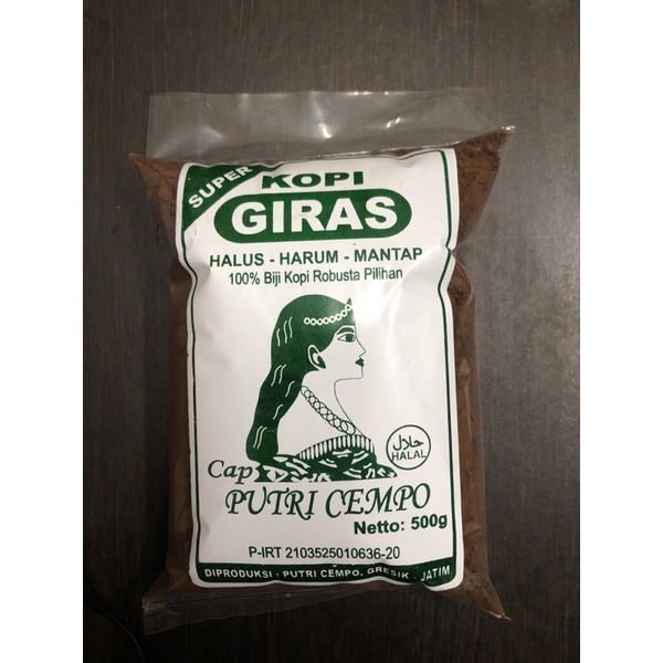 

KOPI GIRAS SUPER Cap Putri Cempo 500gr 100% MURNI