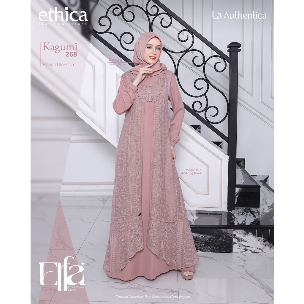 Sarimbit Ethica Elfa 265 Terbaru 2023 / Peach Blossom / Fashion Muslim Sarimbit Keluarga / Couple / Ethica