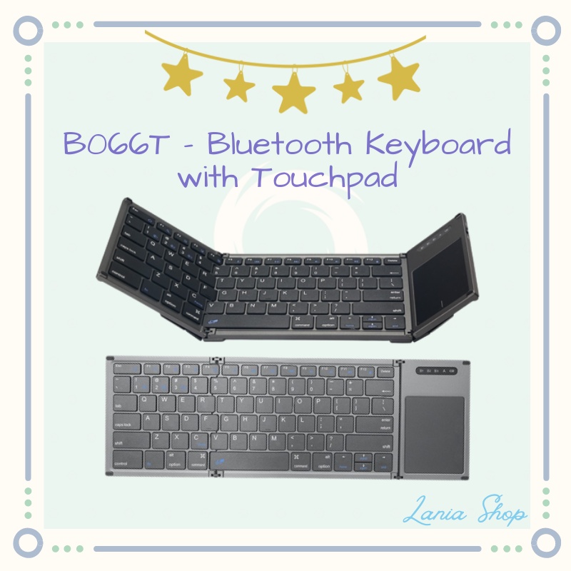 B066T - Universal Folding Portable Bluetooth Keyboard with Touchpad