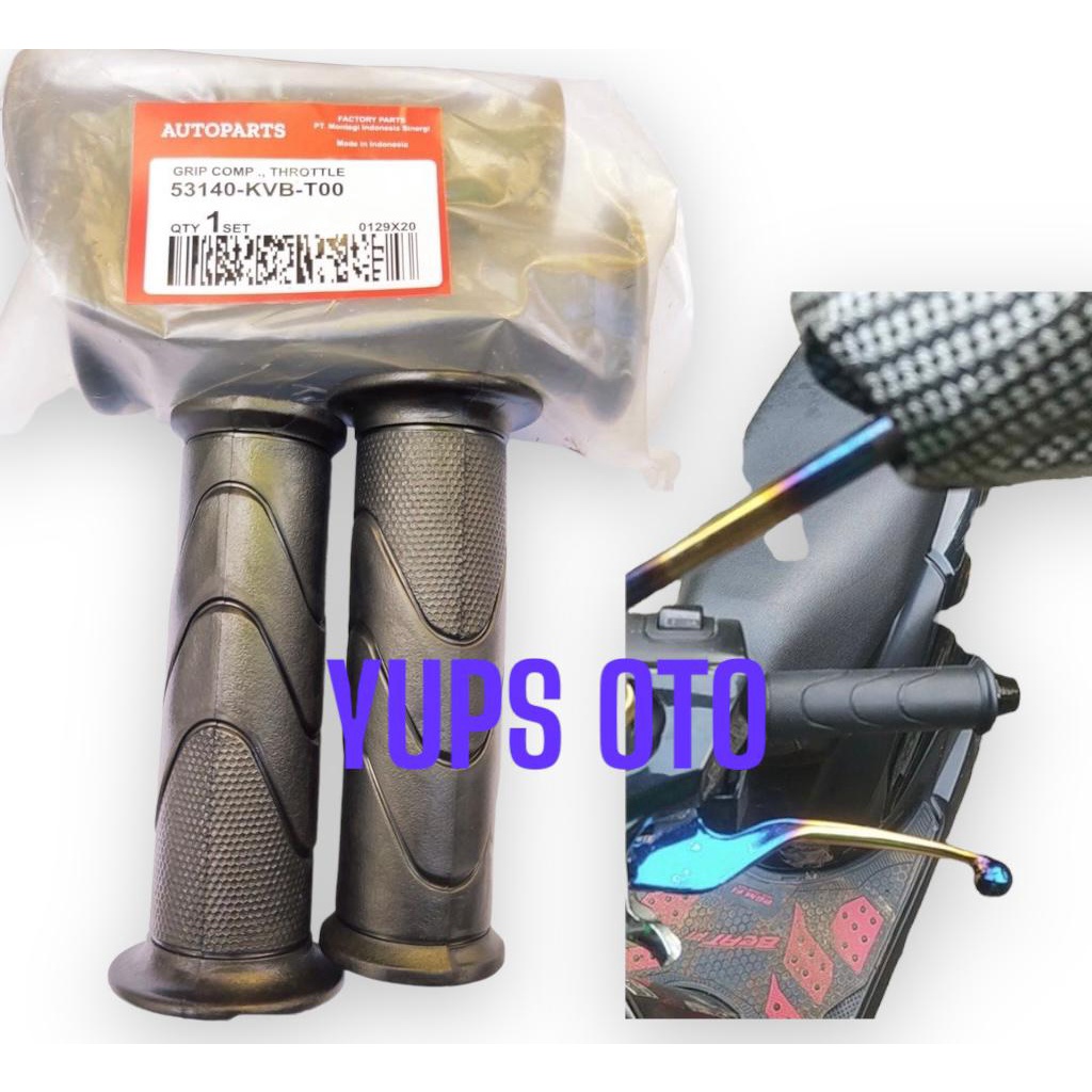 HANDGRIP GAS MOTOR MODEL HONDA STANDAR MOSCOW PART SET KANAN KIRI WARNA HITAM POLOS GRADE A KARET SARUNG HANDFAT Japstyle Vespa BEAT VARIO NEW OLD FU SONIC MIO XEON VIXION NVA NVL NINJA BEAT CBR CB150 SUPRA FIT X SCOOPY FI CARBU AEROX R15 GRIP SUPRA DLL