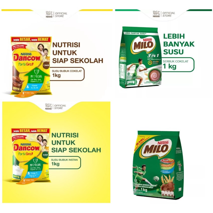 

Nestle dancow instant/coklat 1kg MILO ACTIVGO/3IN1 990g/960g