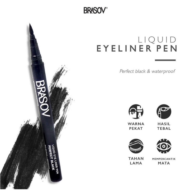 Brasov Perfect Black Waterproof Liquid Eyeliner Pen | Eye Liner Pen