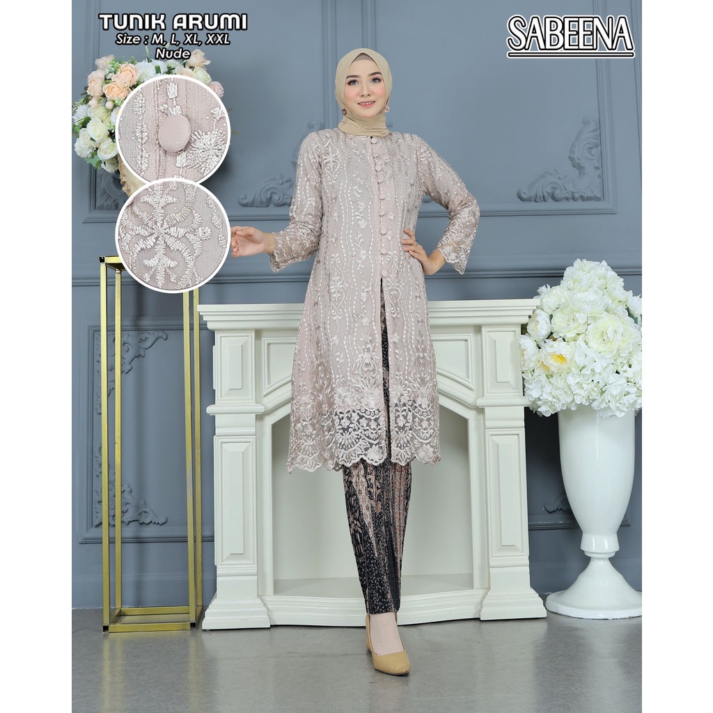 Set Kebaya Tunik Kancing depan/ Tunik Brokat / Kebaya Modern / Kebaya tile / Kebaya Favorite / Tunik busui/tunik kancing depan