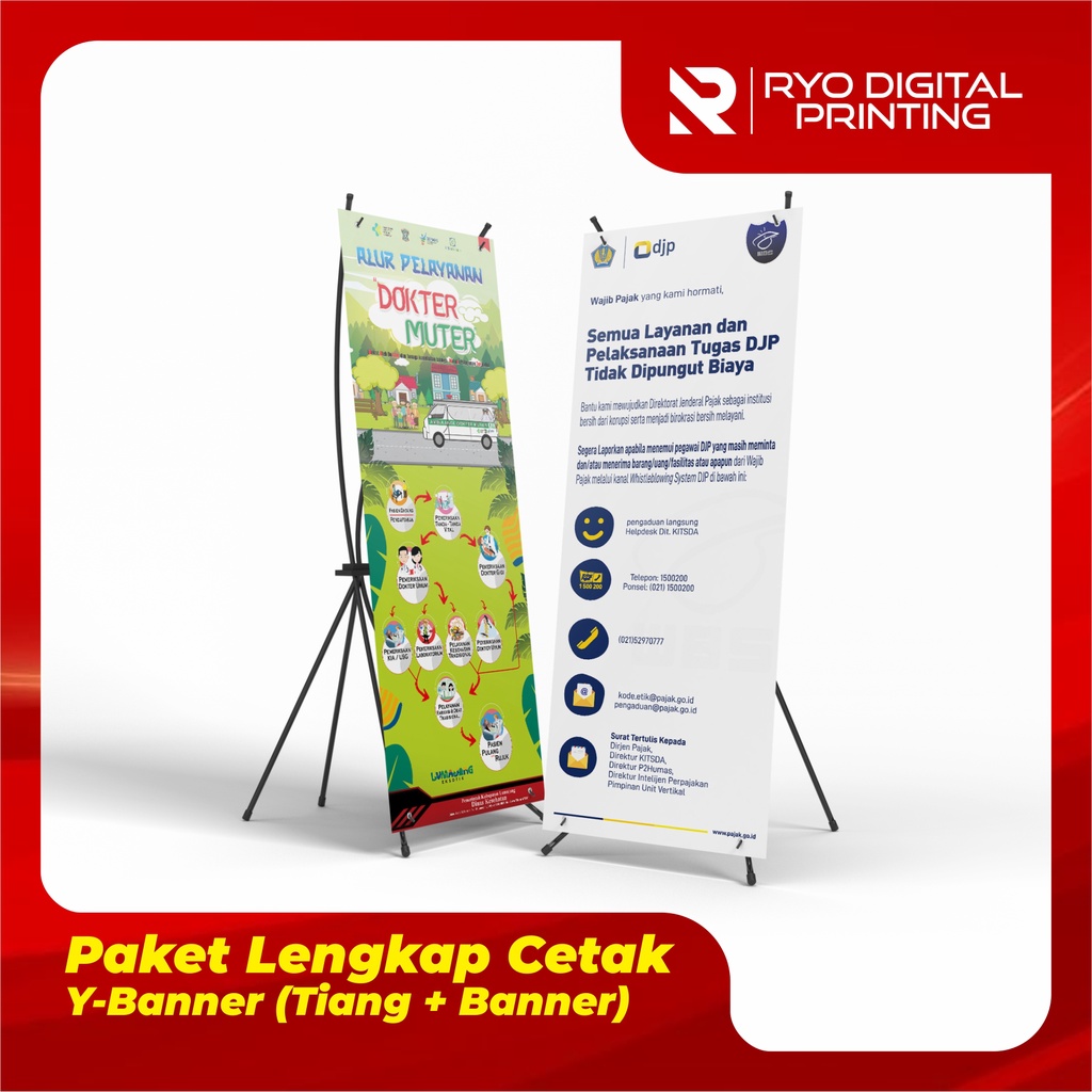Paket Lengkap Y-Banner (Tiang + Banner)