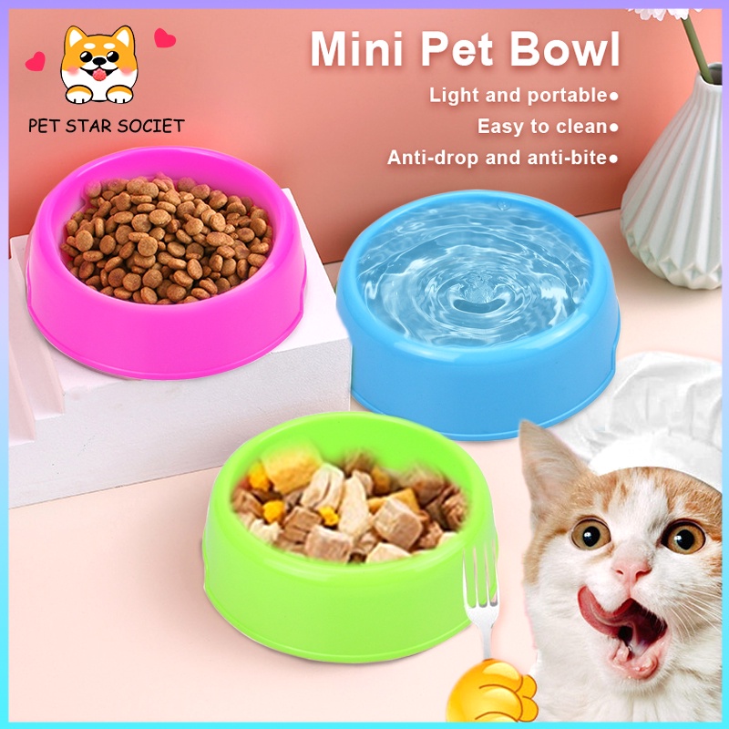 TEMPAT MAKAN Single Bowl Kucing Anjing Anti Selip Mangkok Makanan dan Minuman Grosir - untuk Anak Kitten Puppy Murah Plastik Anti Tumpah - Pet Tunggal Bowl Feeding Tray - Aksesoris Mangkuk Hewan Peliharaan Wadah Ukuran Mini