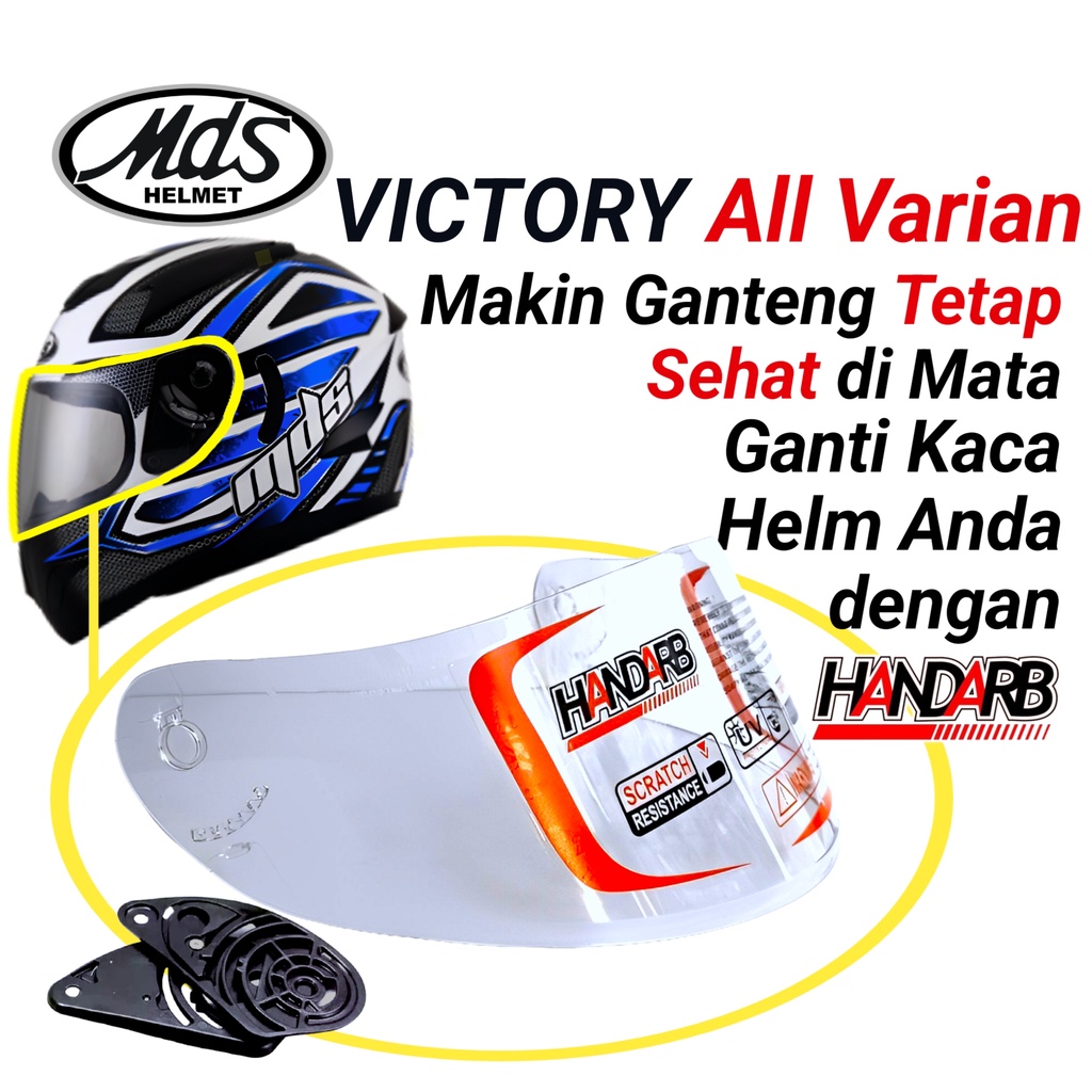 Kaca Helm Flat visor MDS Victory All Varian HANDARB terbaru