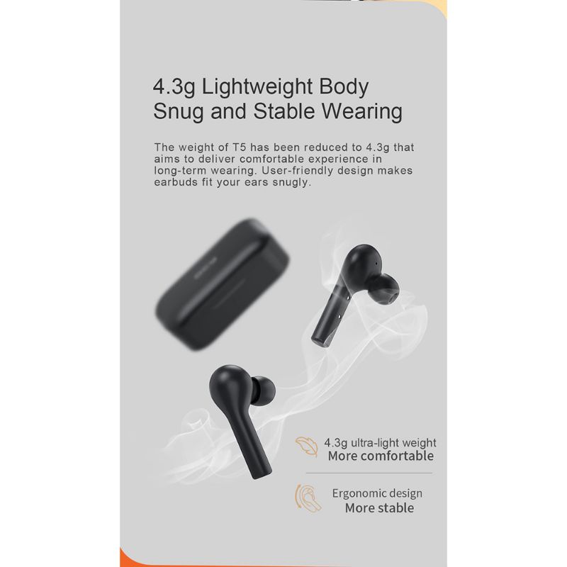 QCY TWS Bluetooth Earphone With Charging Case - QCY -  T5