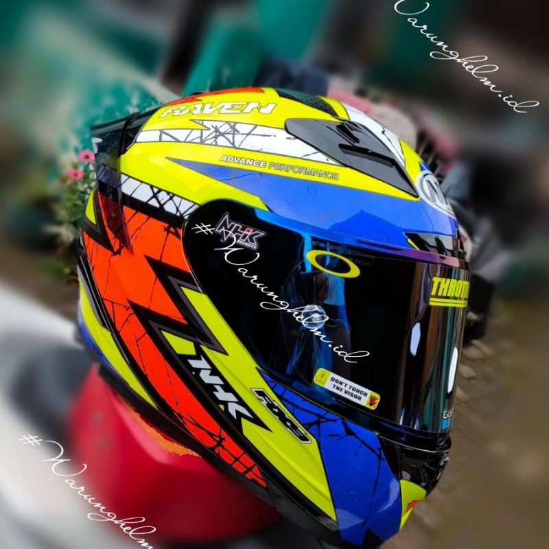 HELM NHK RX9 RAVEN YELLOW BLUE PAKET GANTENG HELM FULL FACE