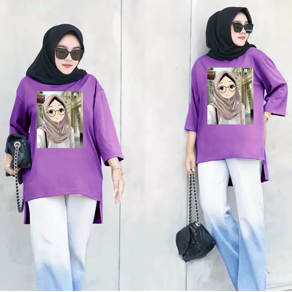 GSC - Long Tunik Wanita Anime 027 / Tunik wanita dewasa / Tunik kaos jumbo / Tunik wanita terbaru