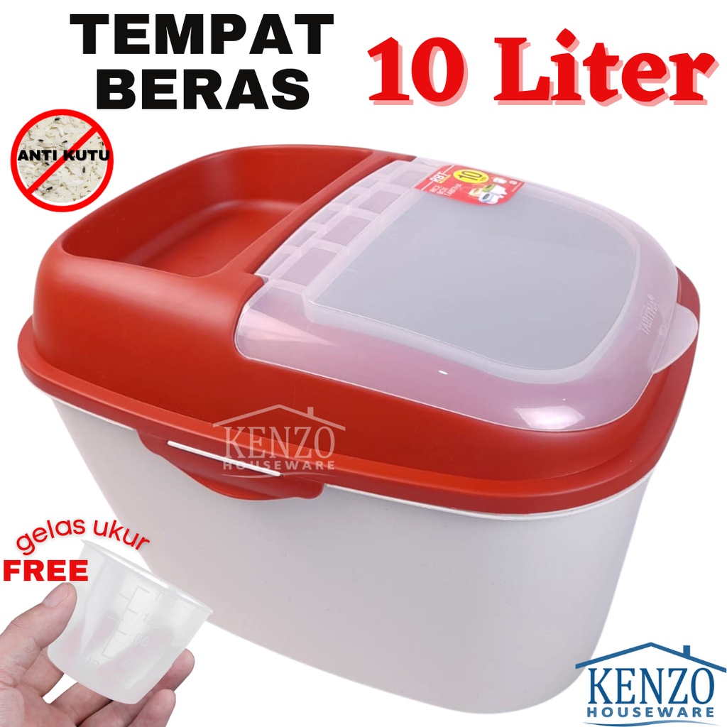 Rice Box Plastik tempat beras container box beras 10 Liter Warna Murah