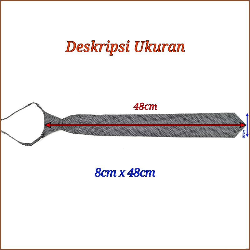 Dasi Resleting Pria DR8LDA Instant Langsung Jadi Lebar 8cm