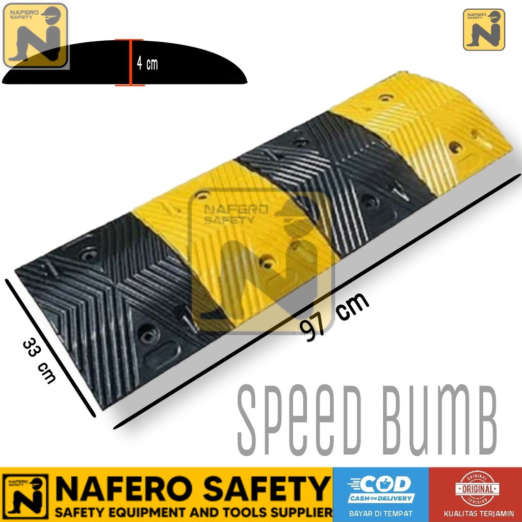 polisi tidur Rubber Speed Bump Hitam Kuning - Polisi Tidur Kejut Karet RUBBER 5CM