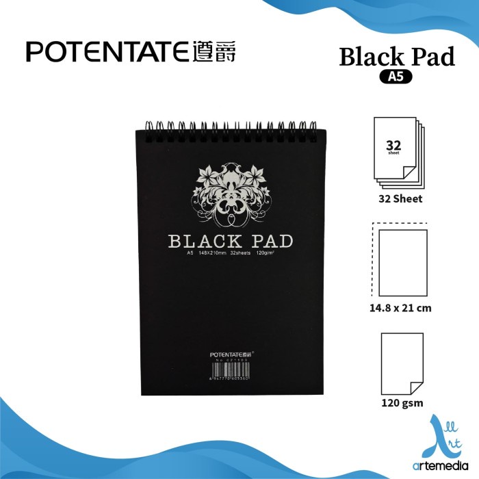 

Buku Gambar Potentate Black Paper A5 Wire Book