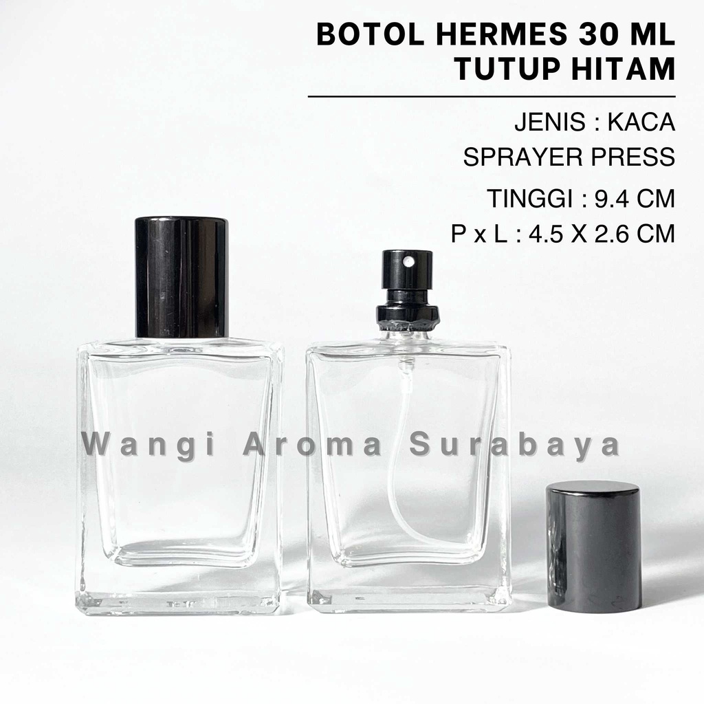 Botol Hermes 30ML Press Hitam - Botol Parfum Hermes Press - Botol Parfum 30ML