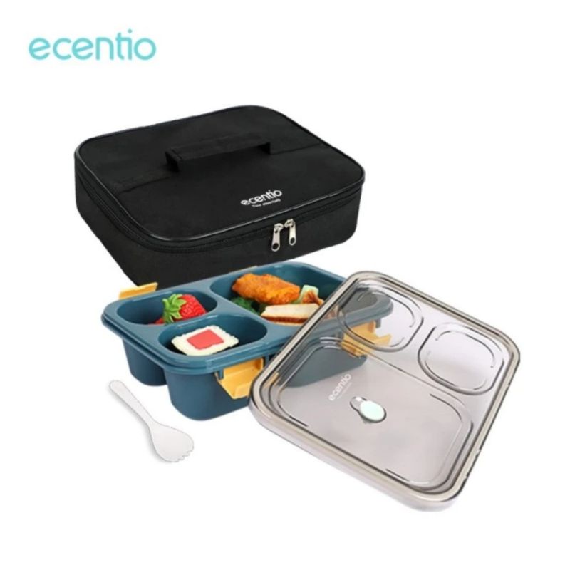 Jual Ecentio Kotak Makan Bekal Lunch Box Set Grid Ml Shopee