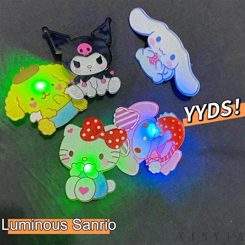 【Bayar di tempat】Jepit Rambut Desain Kartun Anjing Kucing Bebek Cinnamoroll Luminous Untuk Aksesoris Poni