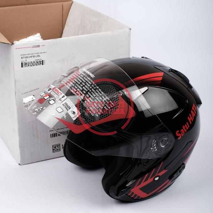 Honda ORI Helm Helmet KYT Half Face - BLACK HITAM