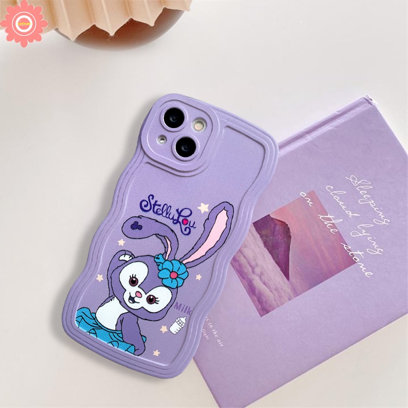 Casing Beruang Strawberry Lucu Samsung A04 A12 A14 A32 A23 A53 A22 A52 A03s A52s A13 A50s A04s A04E A50 A33 A02s A03 A21s A30s A20 A11 A51 M22 A31 M32 StellaLou Soft Wavy Edge Case