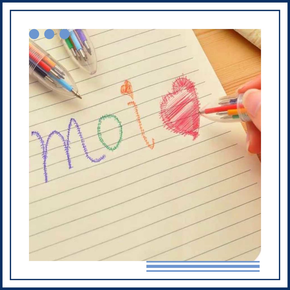 

Promo Pulpen 6 in 1 Pena Bolpoin Warna-Warni Multi Colored Pen Keren