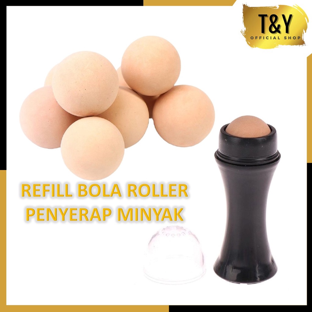 T&amp;Y REFILL Bola Roller Batu Vulkanik Penyerap Minyak Untuk Wajah Isi Roller Minyak Wajah