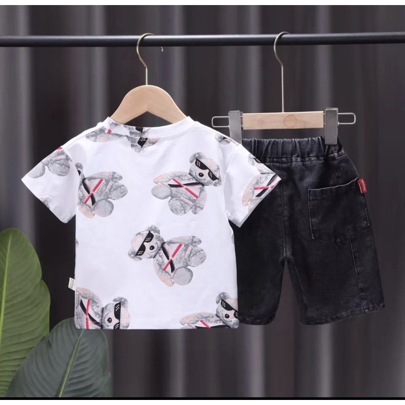 celana anak denim dan baju anak kaos anak 1-5 tahun setelan anak grosir ardan