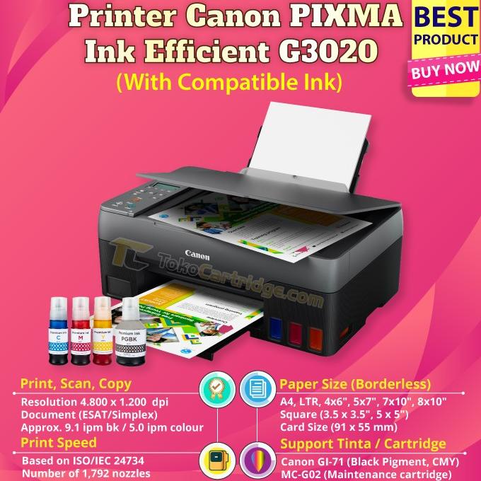 Jual Printer Canon PIXMA Ink Efficient G3020 WiFi Print Scan Copy