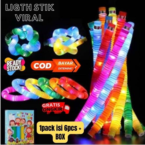 Pop Pipes Mainan Anak Viral Light /Mainan Lampu Stick Pipa/Lampu stik