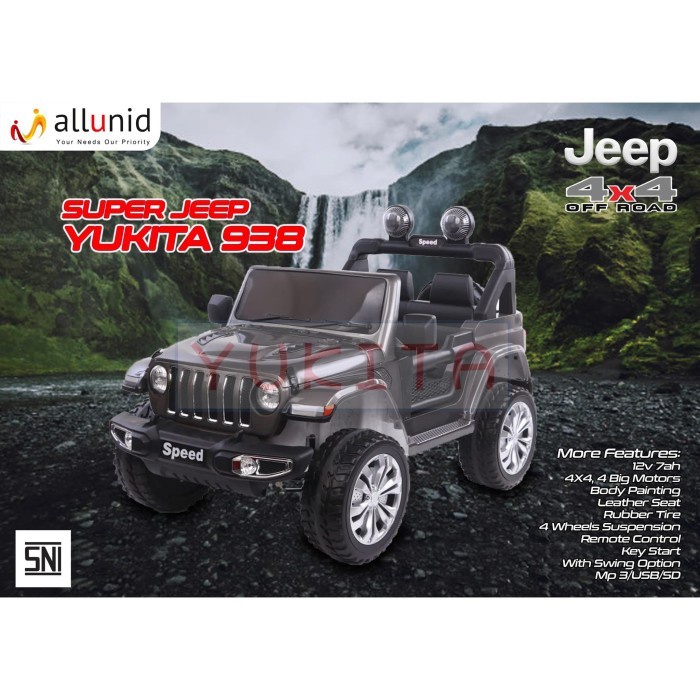 Mainan Mobil Aki Jeep YUKITA 938 12v Non Paint - Model Terbaru