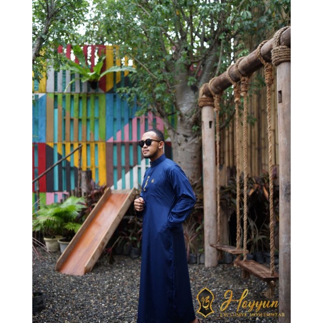 Gamis Pria Jubah Pria Gamis Slimfit Jubah Slimfit Gamis Capal Model Haramain HAYYUN GAMIS NAVY