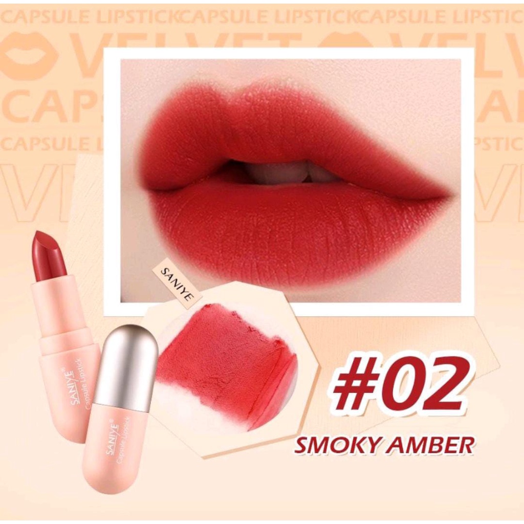 SANIYE Velvet Lipstik Matte Tahan Lama Waterproof Bibir Lipstick Kapsul (BPOM)
