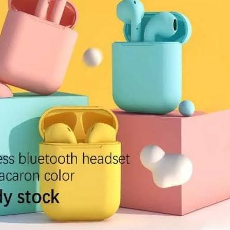 Headset bluetooth wireless macaron i12 airpod earphone bluetooth ori