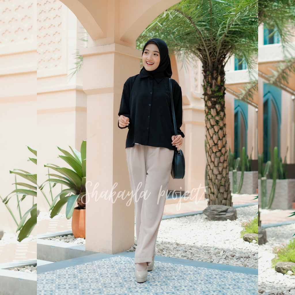 Shakayla Kemeja Panjang Basic Oversize Crinkle Airflow LD 120cm