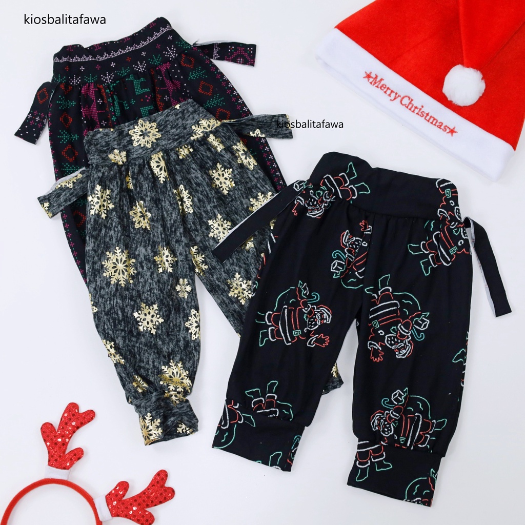 SPESIAL CHRISTMAS Aladin Natal Uk Bayi-10 Tahun / Celana Panjang Pendek Anak Perempuan Adem IMPORT