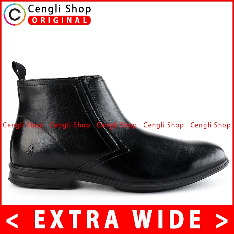 HM003 SEPATU BOOT HUSH PUPPIES PRIA ORIGINAL FORMAL KULIT ASLI BRANDED HITAM