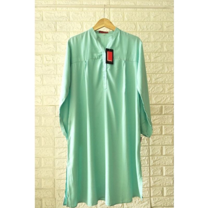 Tunik rayon polos hijau mint