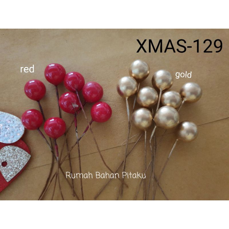 

(XMAS-129) APLIKASI XMAS PUTIK DIAMETER 1 CM, HARGA PER-10BIJI