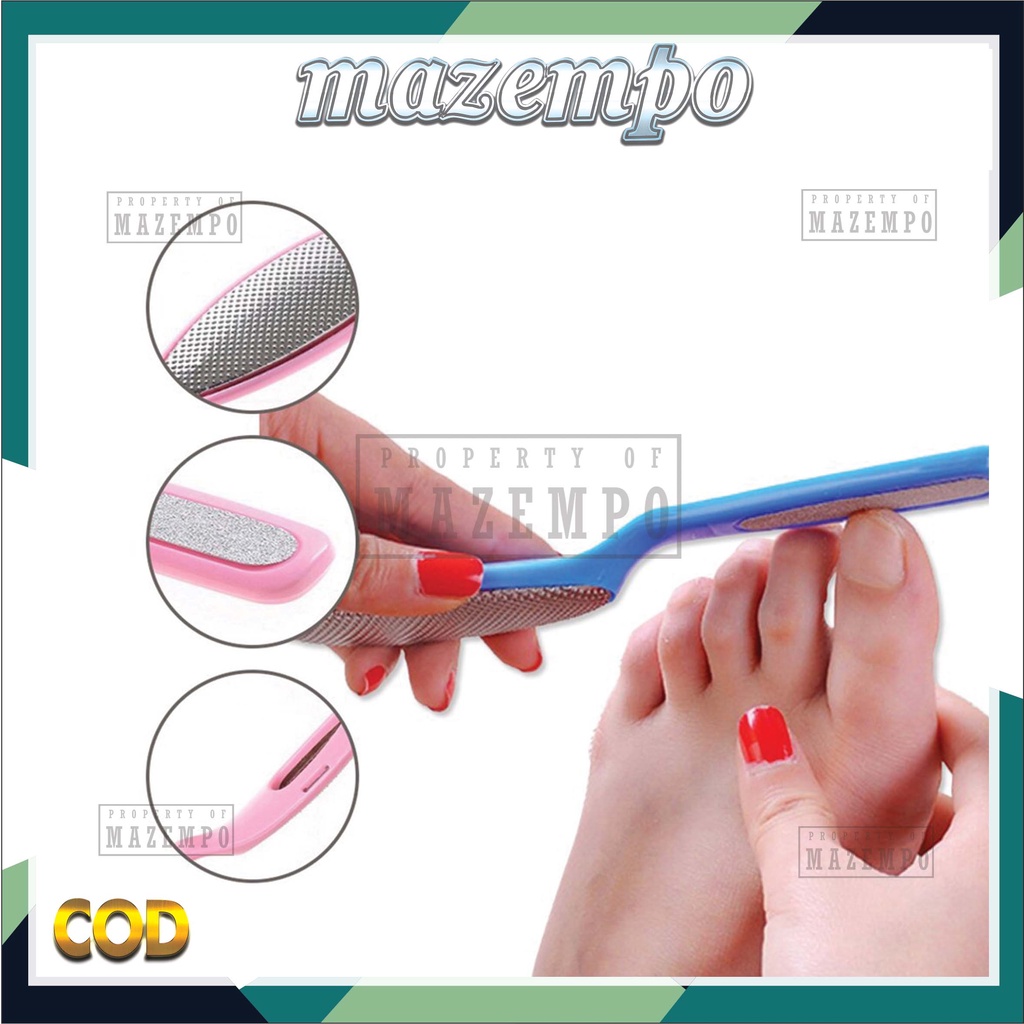 MAZEMPO Alat Gosok Penghalus Tumit Kaki Kapalan 2 sisi Callus Remover Pedicure Asahan Amplas Sel Kulit Mati &amp; Kikir Kuku Pedicure MASEMPO