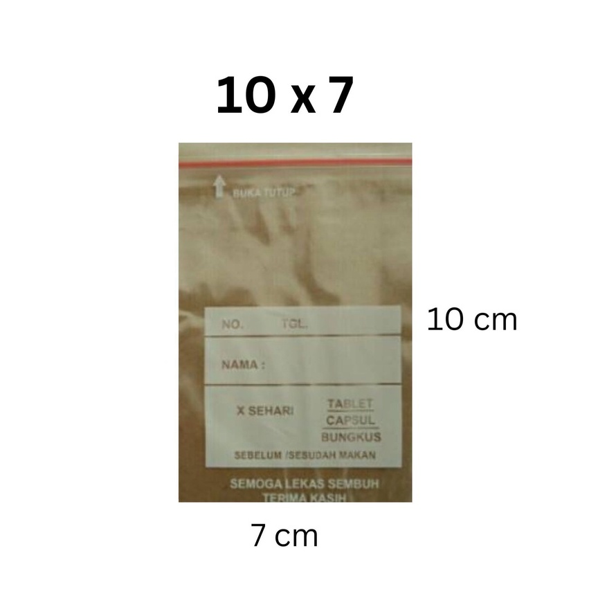 Plastik Klip Obat 10 x 7 Klip Obat 10x7 Plastik Klip 10cm x 7cm Plastik Obat Warna Bening 10 x 7 Pla