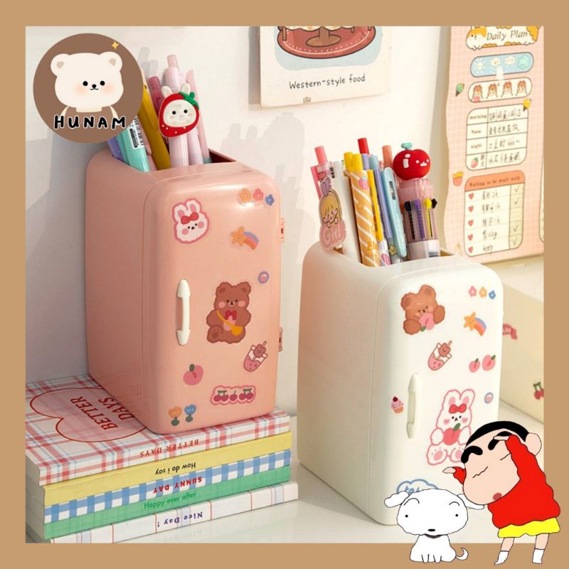 

HUNAM Tempat Pensil Stationar Aesthetic Free Sticker Lucu Untuk Meja Belajar