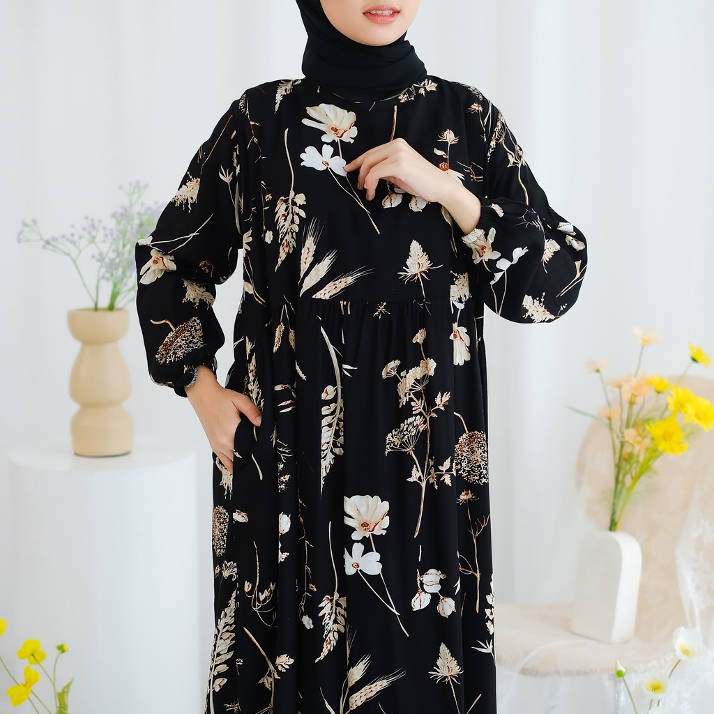 Gamis Menyusui Bukaan Samping Kanan Kiri | Long Dress Hamil Busui Friendly Rayon