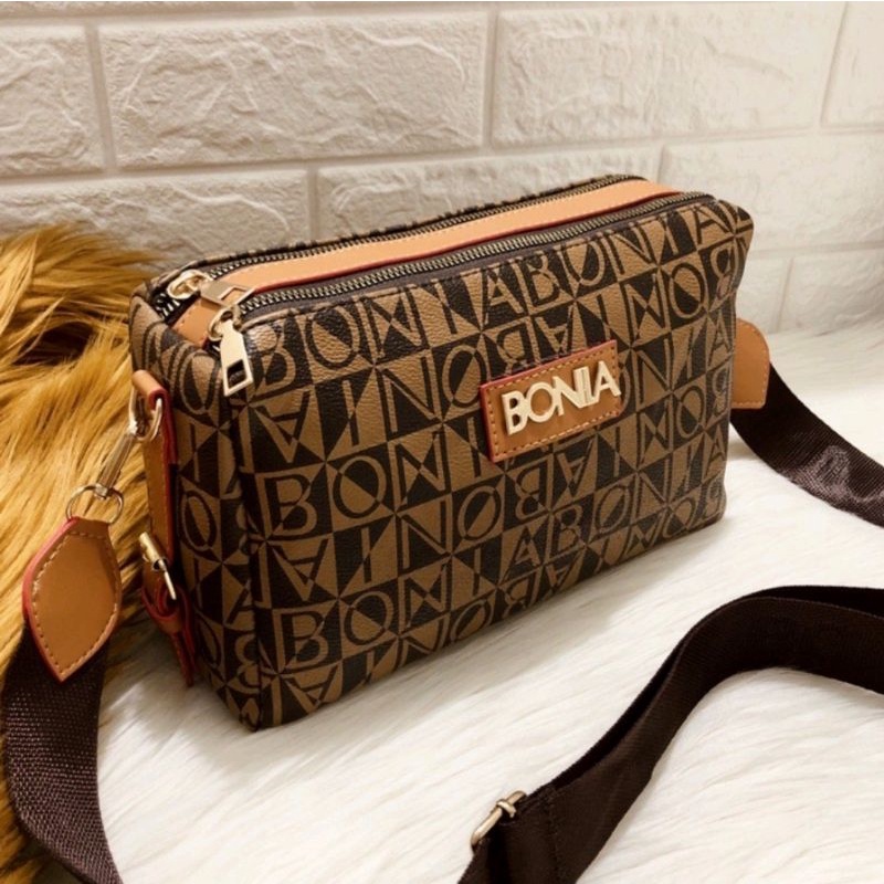 TAS SELEMPANG WANITA BONIA 2 RUANG ( Kualitas super ) tas slempang wanita  》 tas fashion wanita 》 ta
