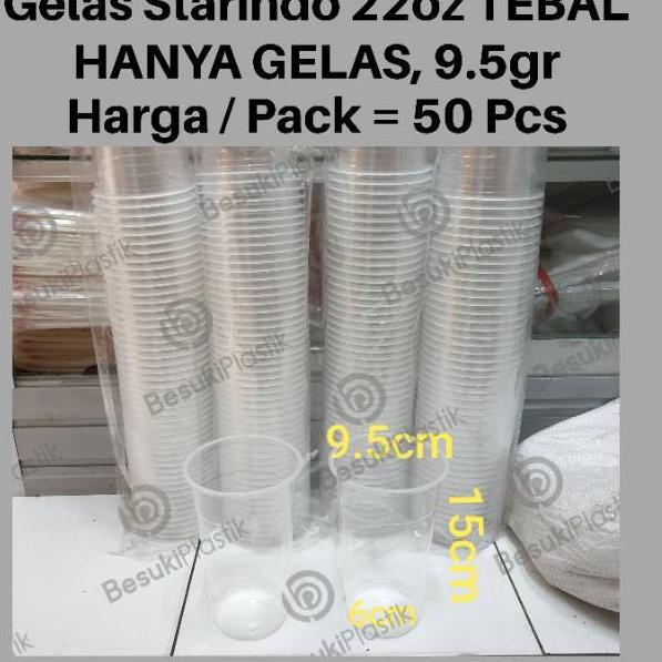 Stok Terbatas Cup 22oz / Gelas Plastik 22oz Tebal / Gelas Plastik Starindo 22oz / Gelas Plastik 22oz