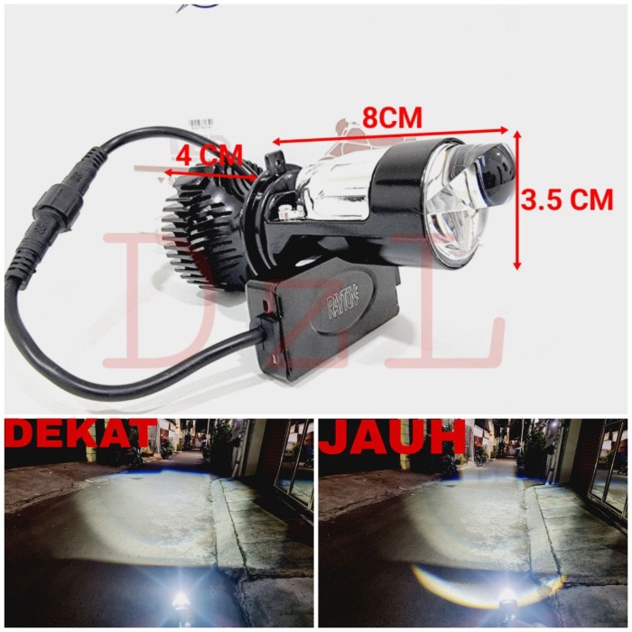 Lampu utama led rtd m01x mini projector h4 projie cut off motor mobil